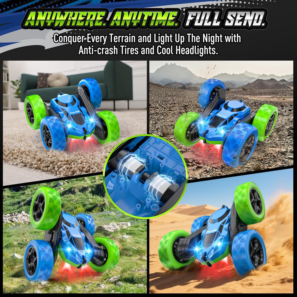 Hamdol Auto RC mejorado para niños, vehículo de acrobacias de doble...