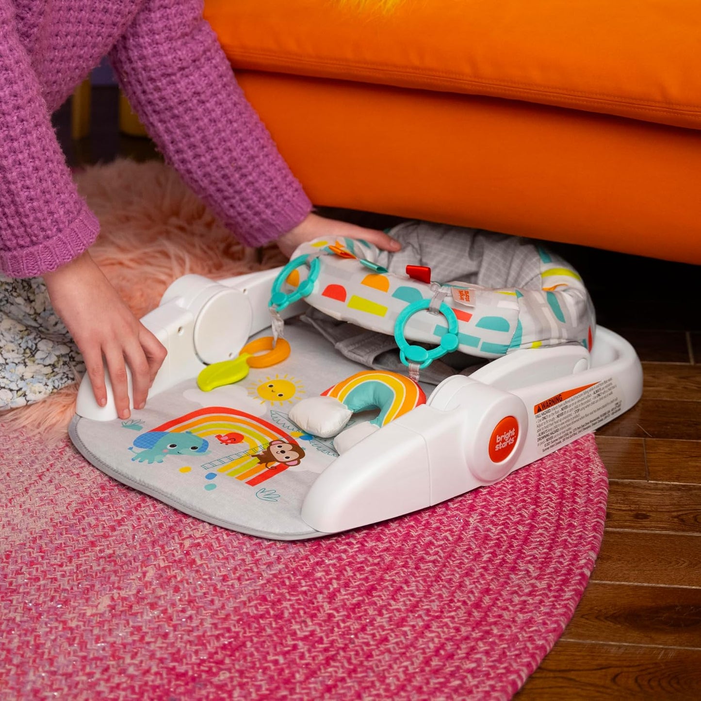 Bright Starts Learn-to-Sit - Asiento de piso para bebé, 2 posicione...