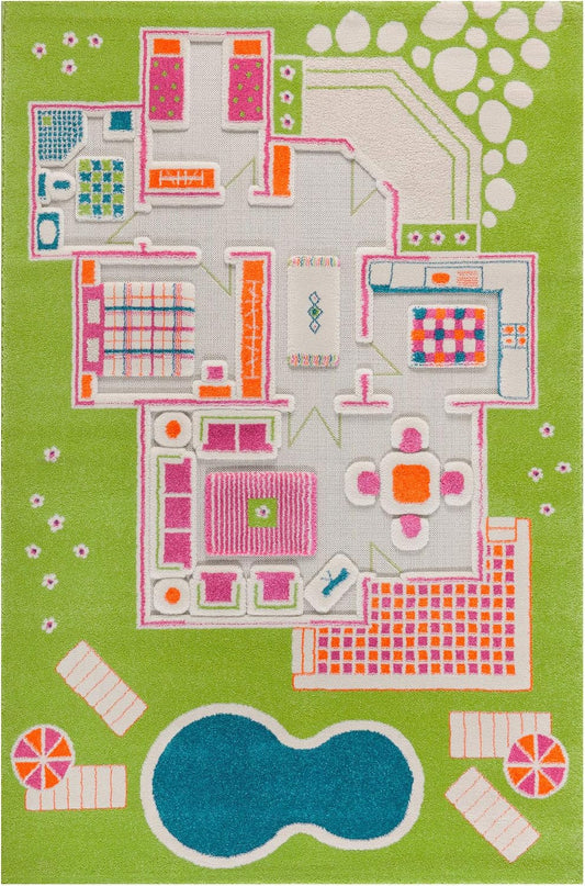 IVI - Alfombras educativa de juego 3D de 78 x 52.5 pulgadas para do...