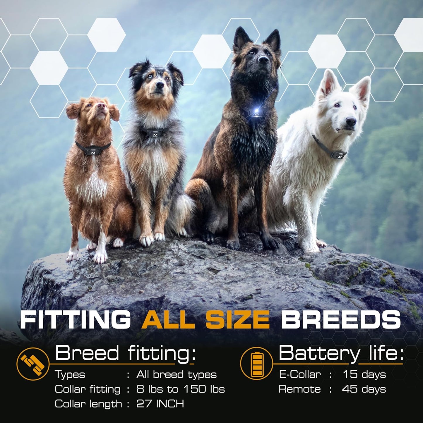 Collar de Choque para Perros INVIROX [Ultra K9] 124 Niveles de Entr...