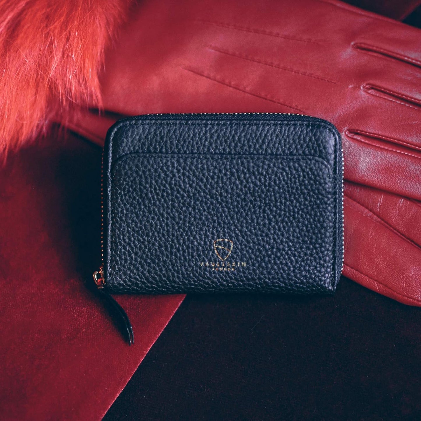 Vaultskin Cartera pequeña para mujer, tarjetero de cuero con bloque...