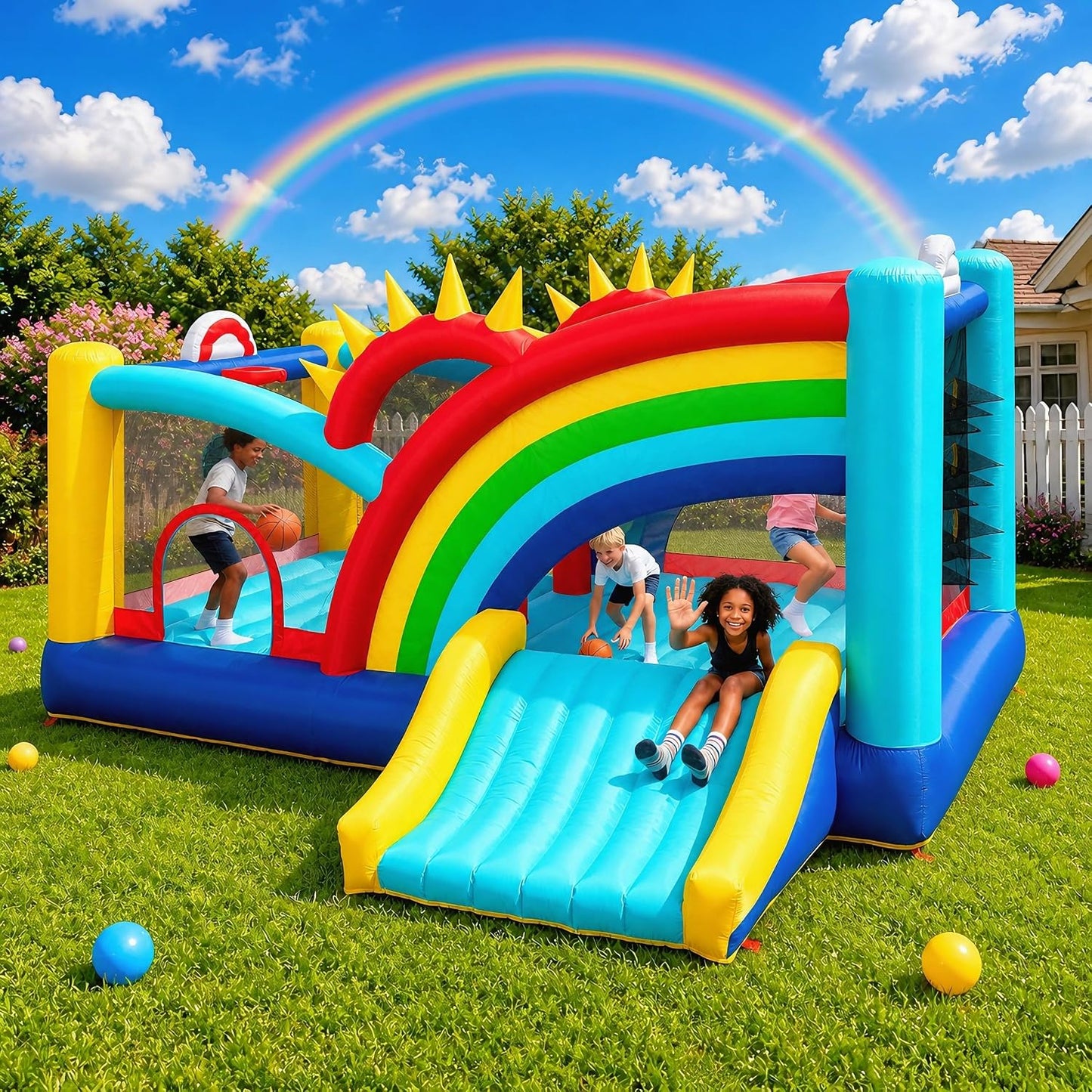 Casa de rebote para niños grandes de 8 a 12, castillo inflable extr...