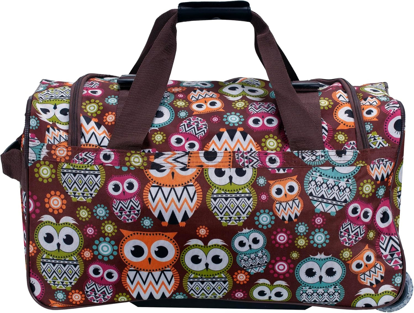 Rockland Bolsa de lona con ruedas, negra, 22"