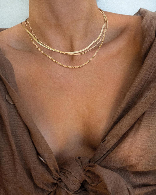 Freekiss Collar de espiga para mujer, serpiente chapada en oro de 1...