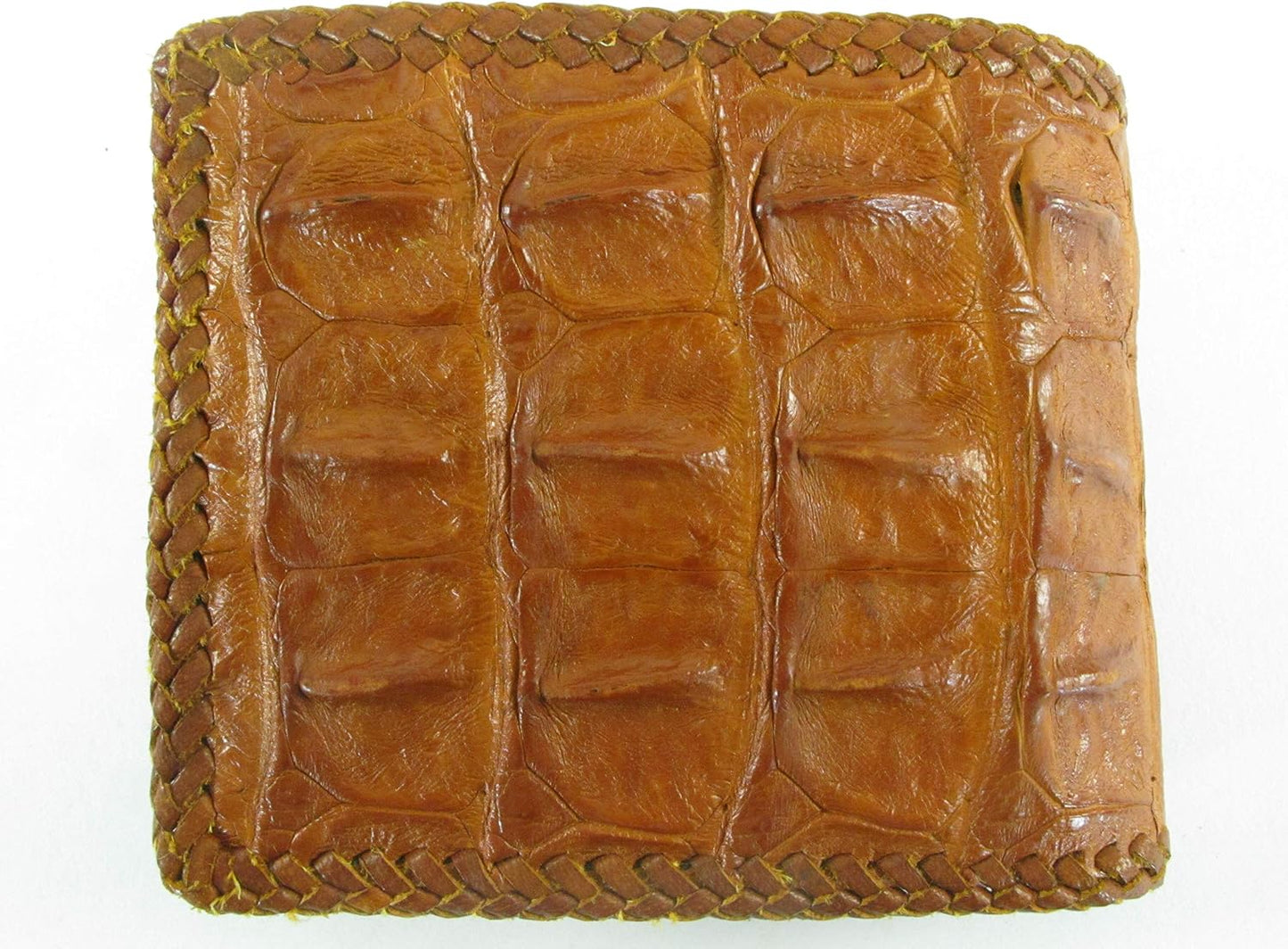 Pelgio Cartera plegable hecha a mano con piel de cocodrilo genuina...