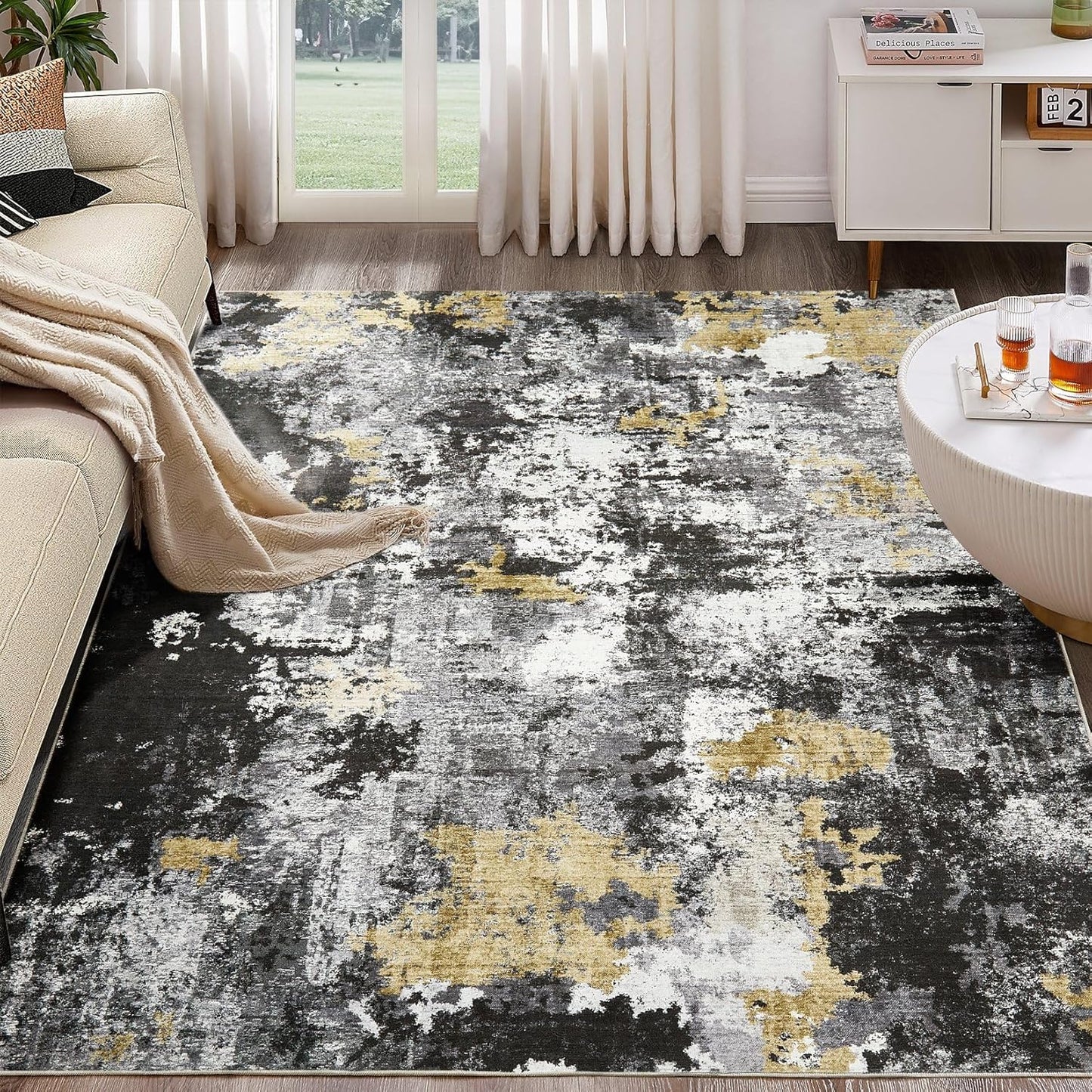 TARANCH Alfombra Lavable 9x12 pies Alfombras de Área para Sala de E...