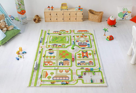 IVI Alfombra de juego 3D de 71 x 52.5 pulgadas, educativa, color ve...