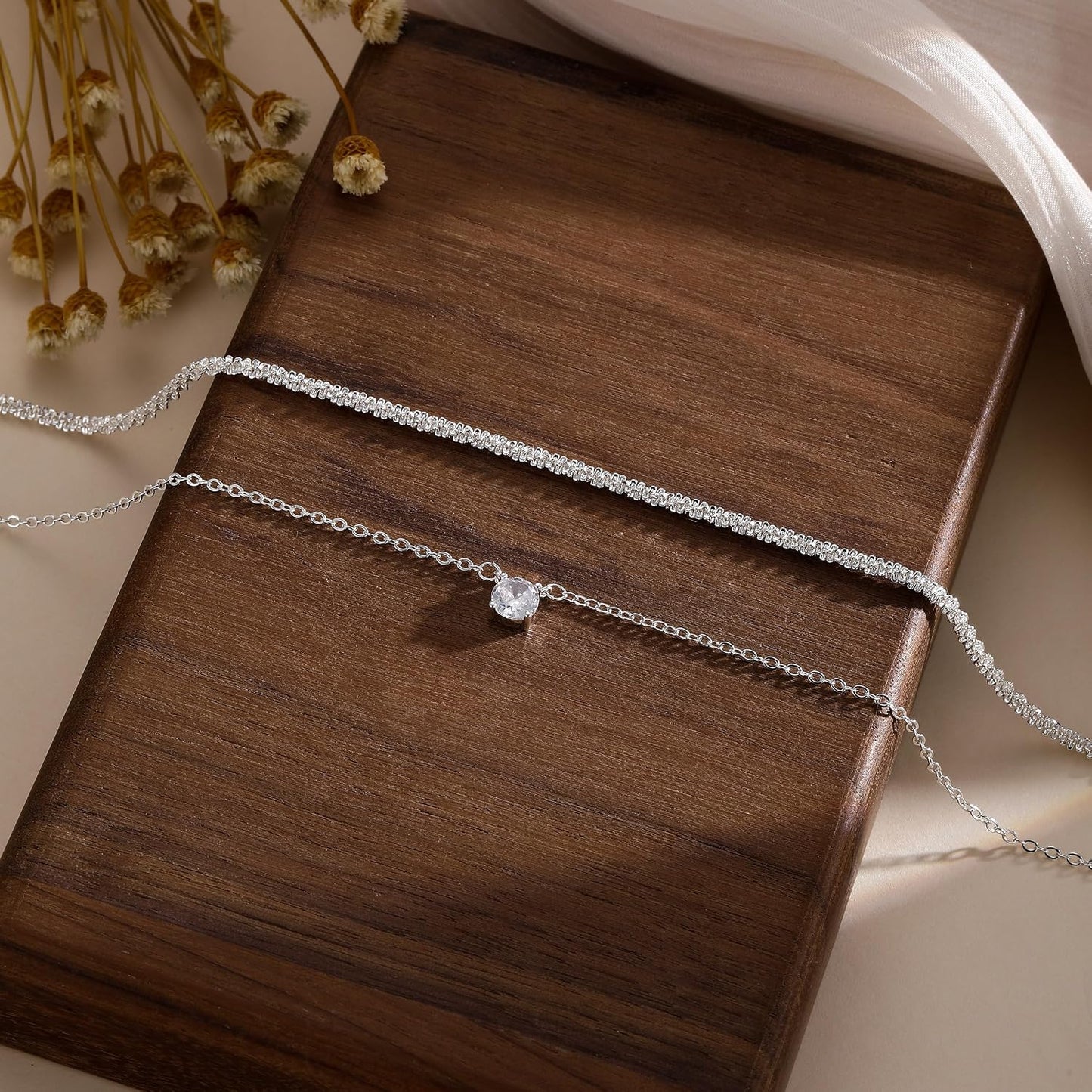 MIDEEO Collares en capas de oro para mujer, chapado en oro de 14 qu...