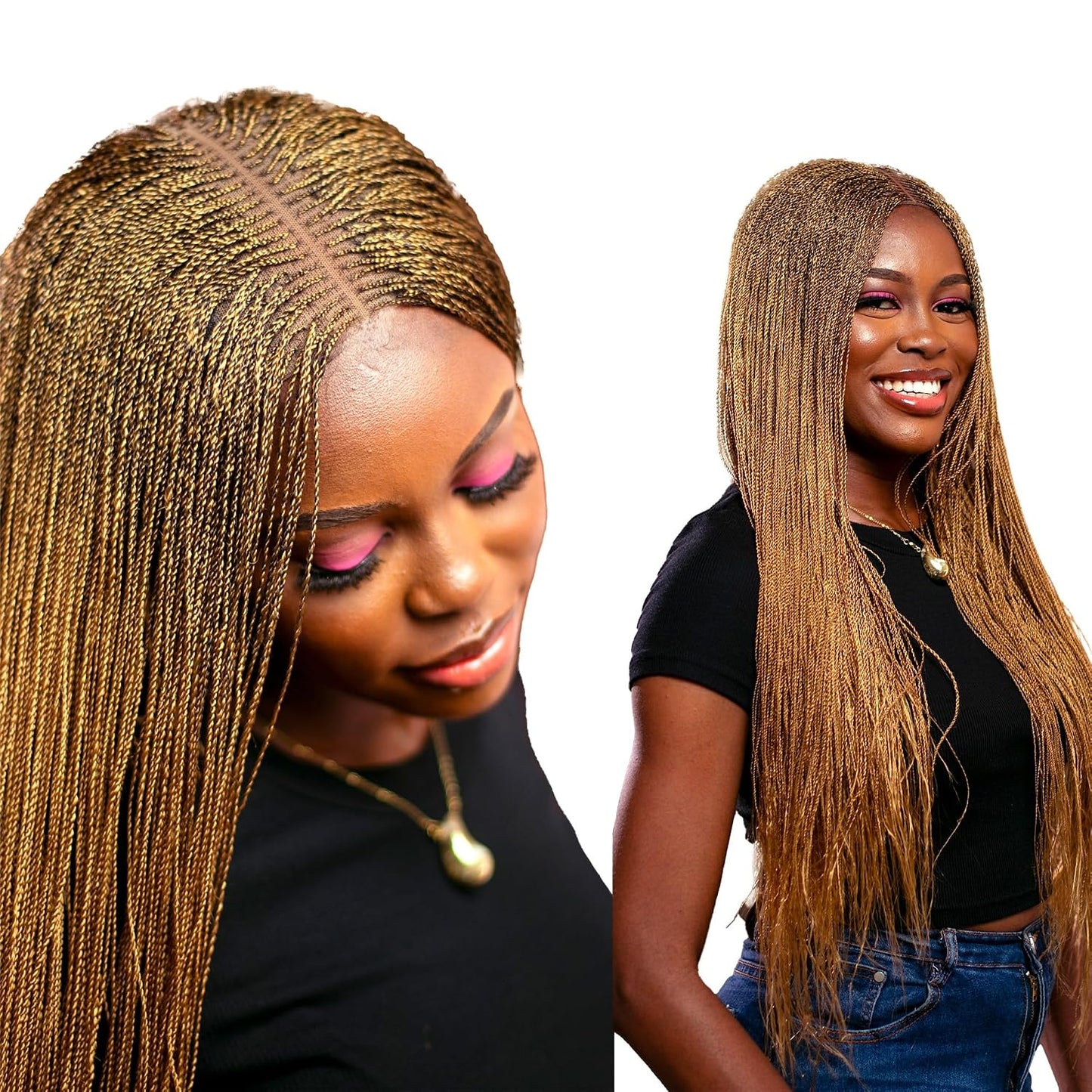 WOW BRAIDS - Pelucas trenzadas a mano, micro millón, sintéticas, Mi...
