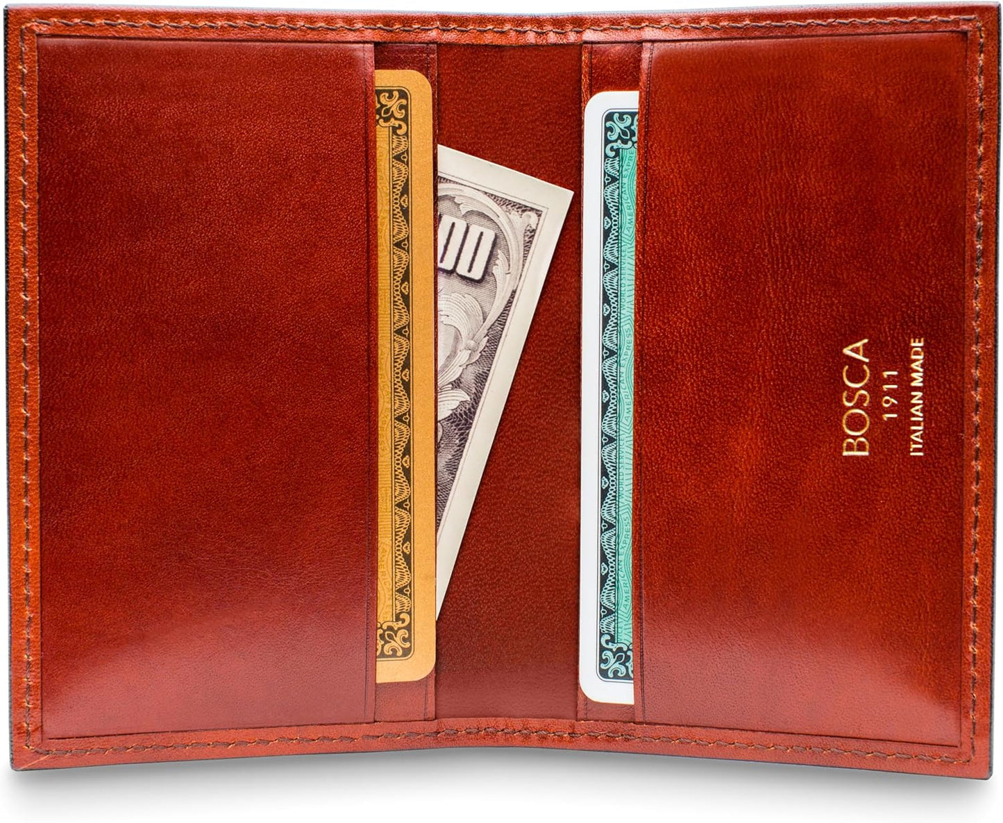 Bosca Italia Old Leather - Cartera minimalista con bolsillo frontal...