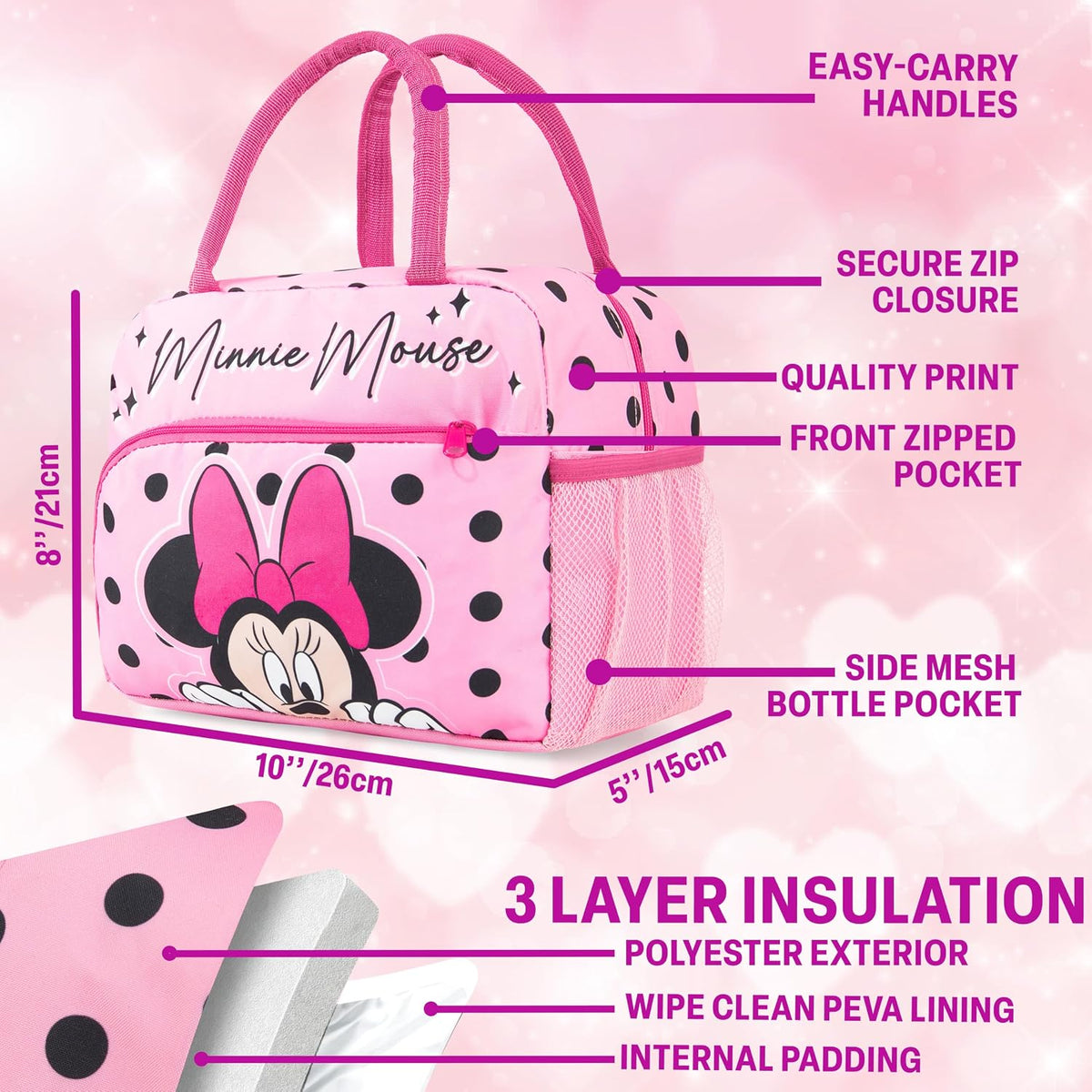 Get Trend Bolsa de almuerzo con aislamiento para niñas Minnie Mouse...