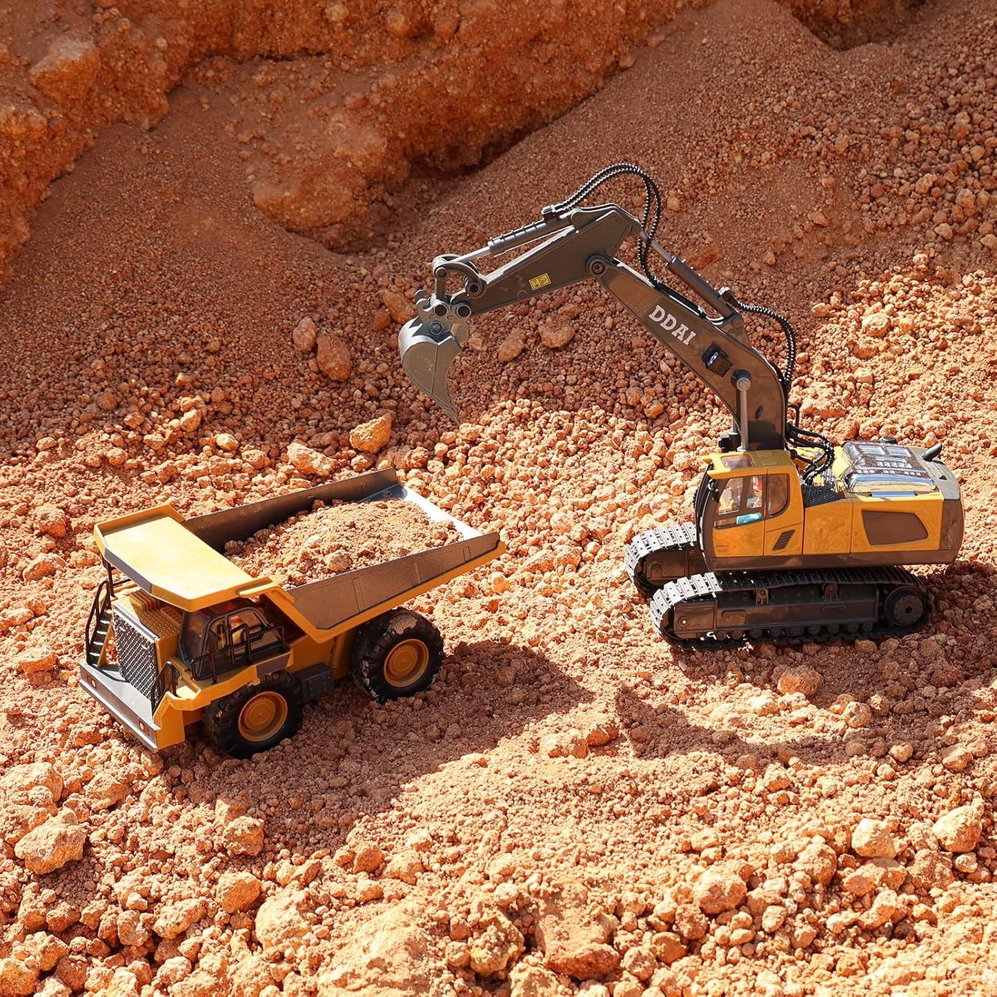 DDAI Excavadora de juguete con control remoto para niños de 8 a 12...