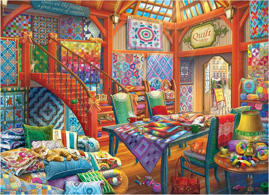 RoseArt Hobby Haven Quilt Shop - Rompecabezas de 1000 piezas | 19.2...