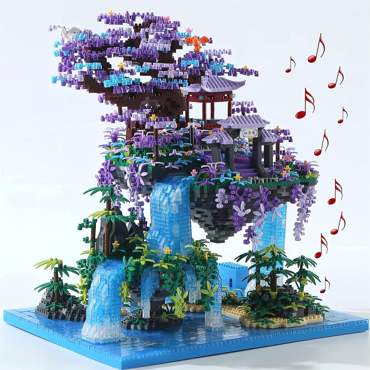 Yushinv Juego de construcción de árbol de cerezo en flor con caja,...