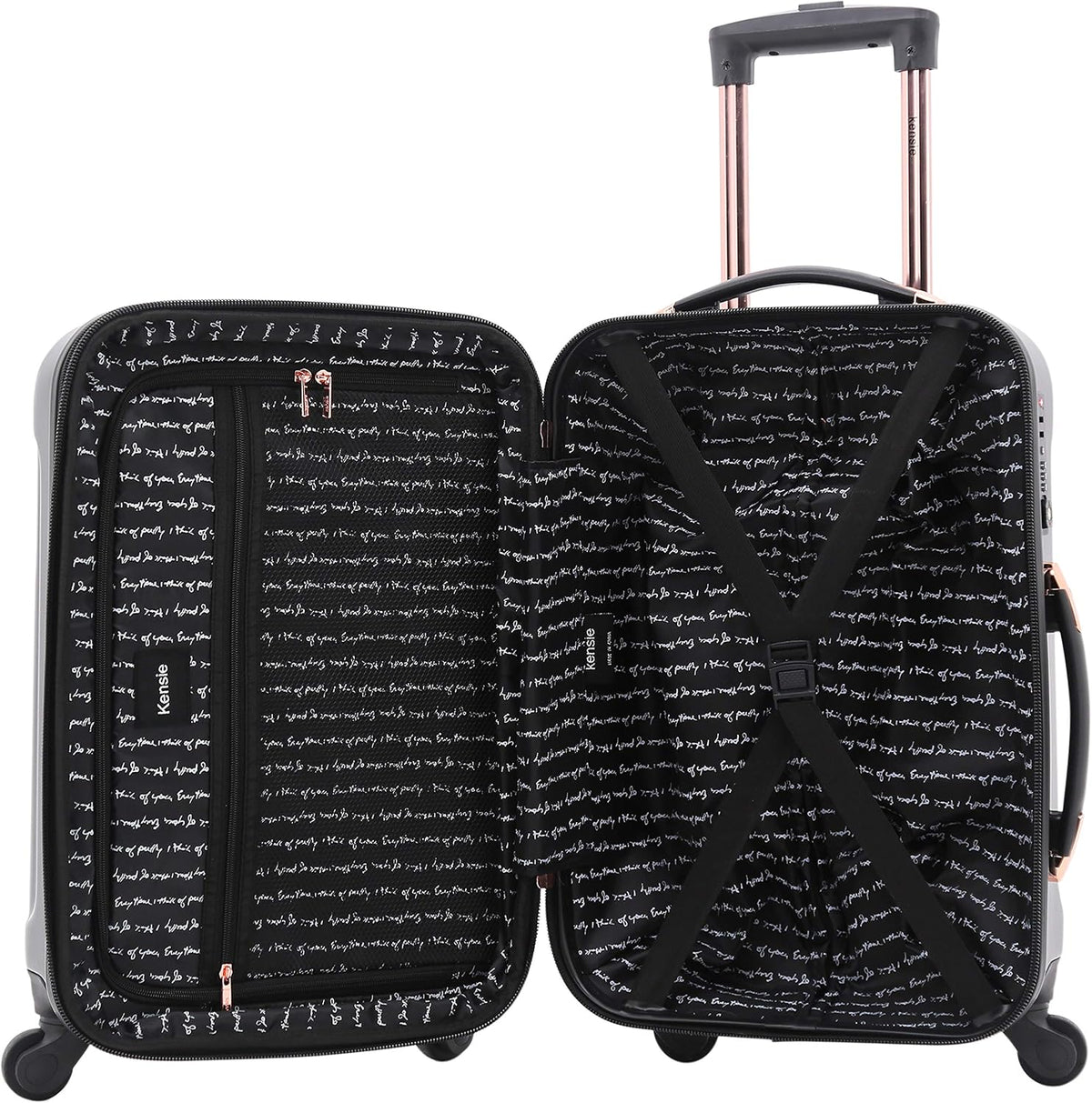 kensie Conjunto de equipaje Alma para mujer, Negro