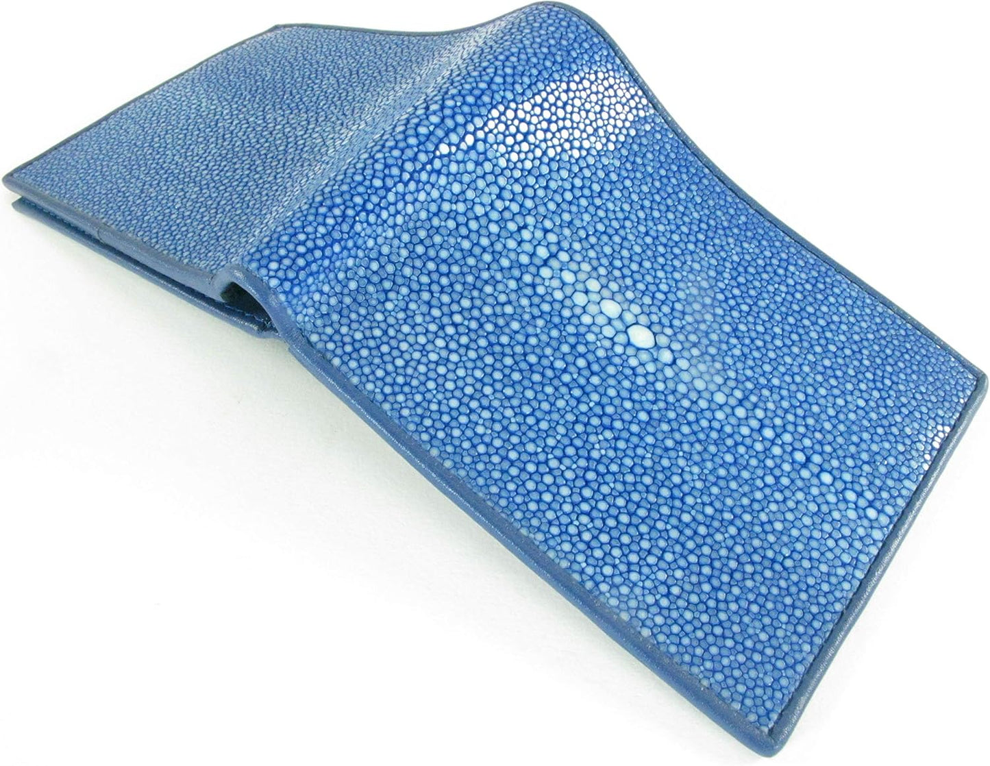 Pelgio Cartera plegable de cuero de piel de Shagreen pulido genuino...