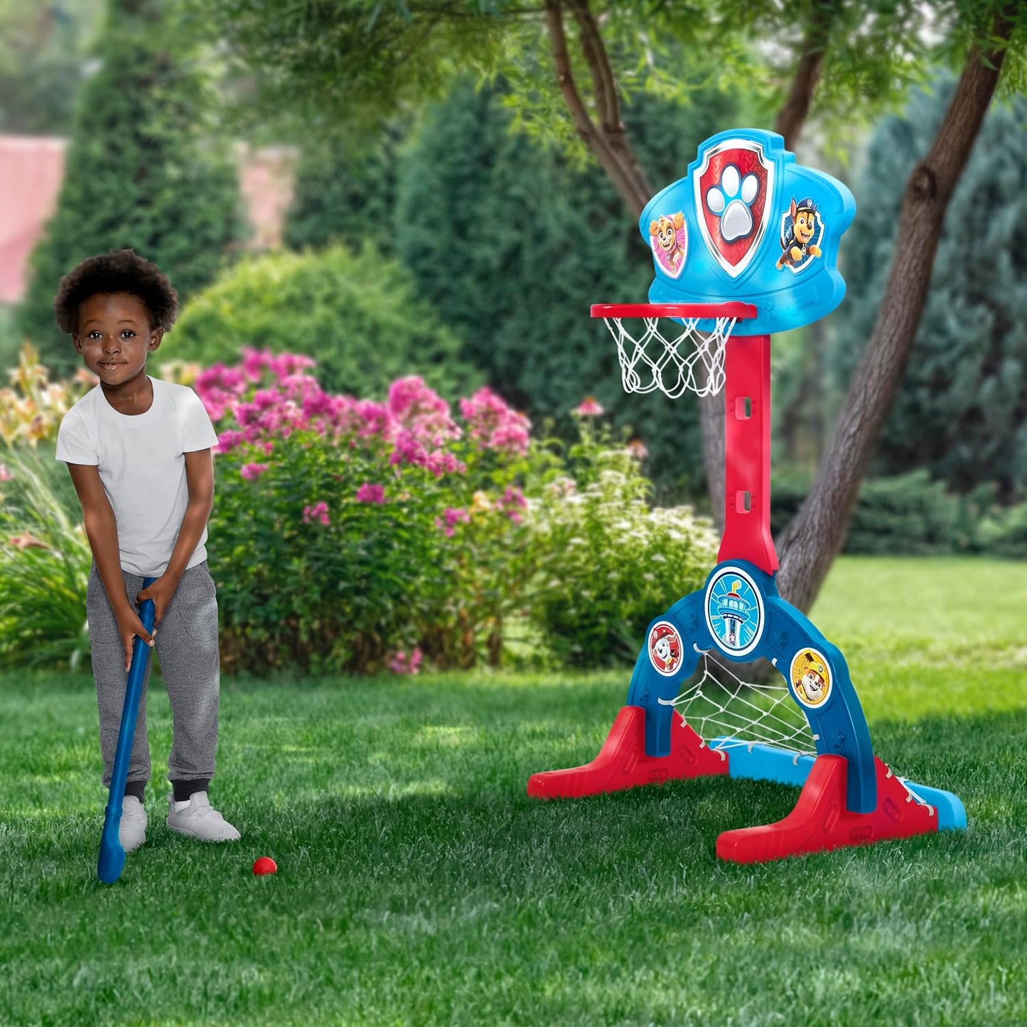 Delta Children PAW Patrol Centro Deportivo 4 en 1 \u2013 Aro de Bal...