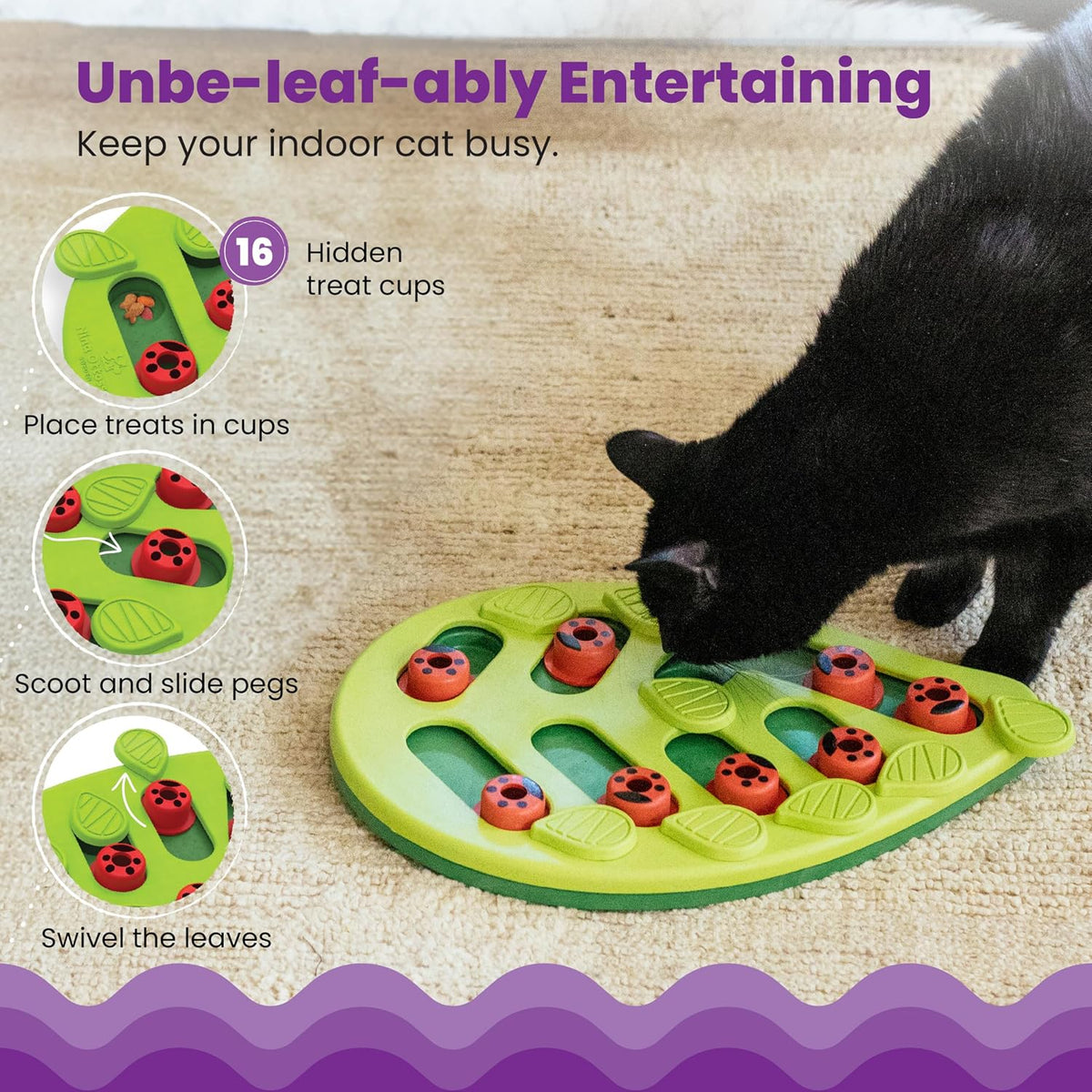 Petstages rompecabezas interactivos para gatos, alimentador lento y...