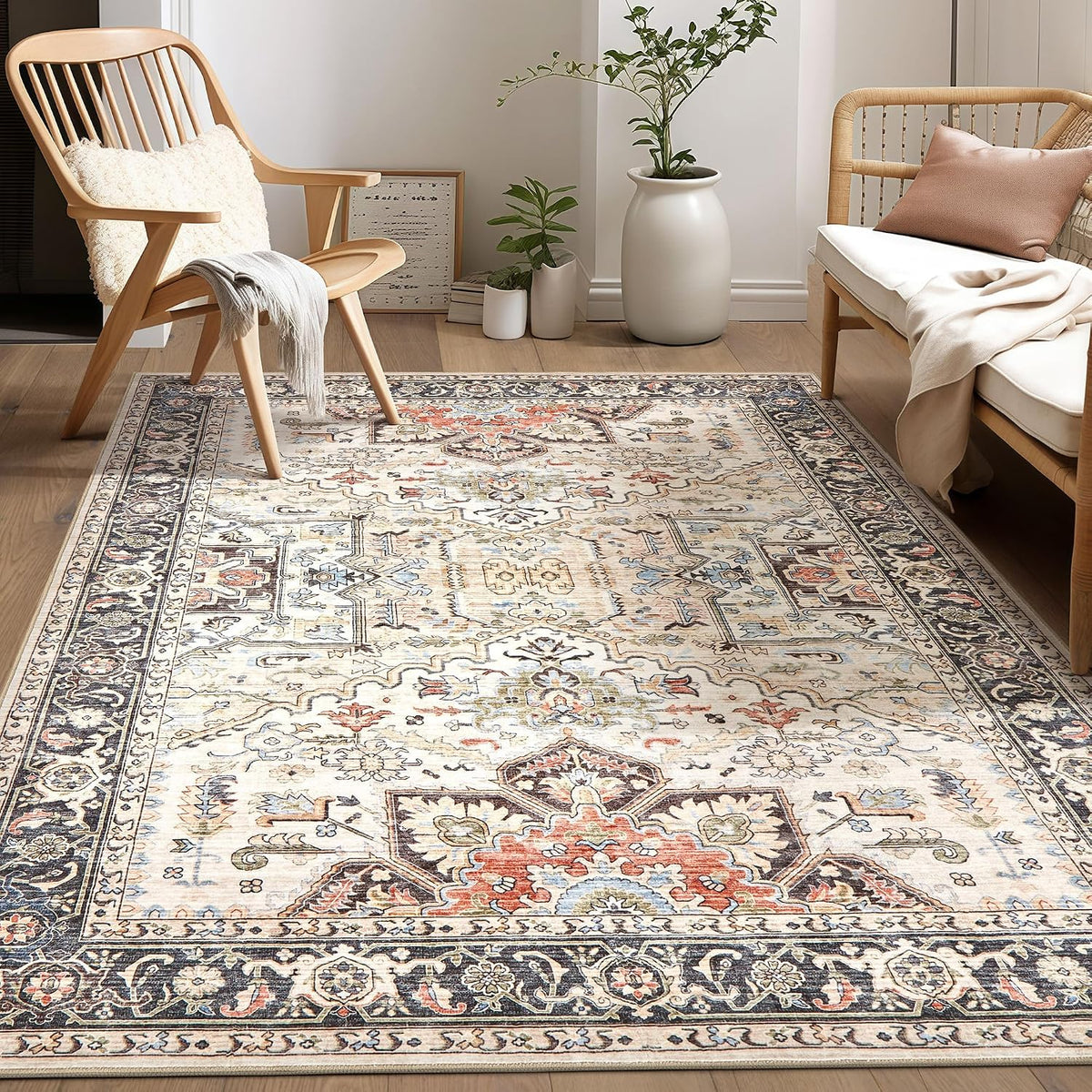 homewill Alfombra de Área para Sala de Estar - 6x9 Suave Lavable a...