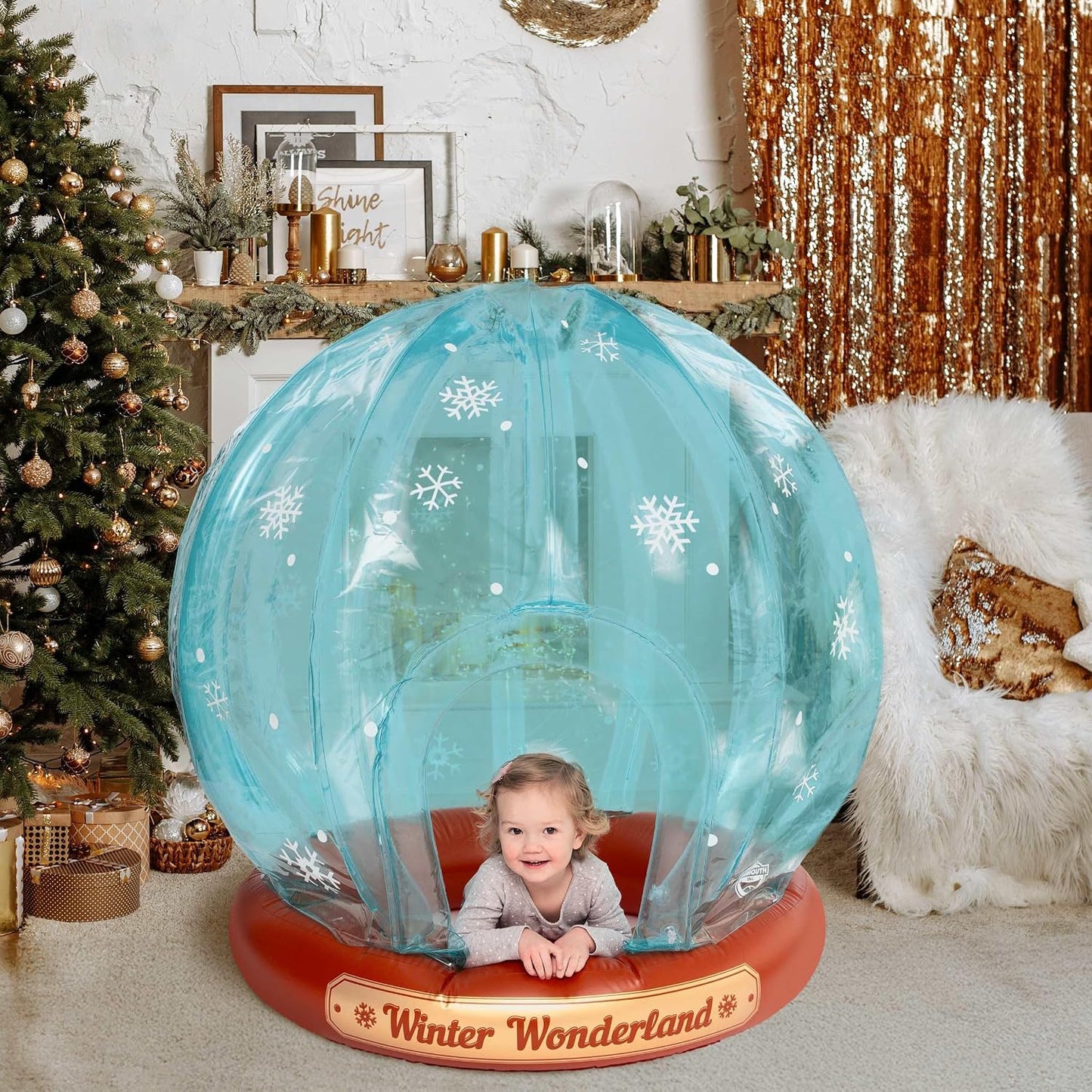 Globo de nieve inflable \u2013 Fuerte de nieve inflable con entrada...