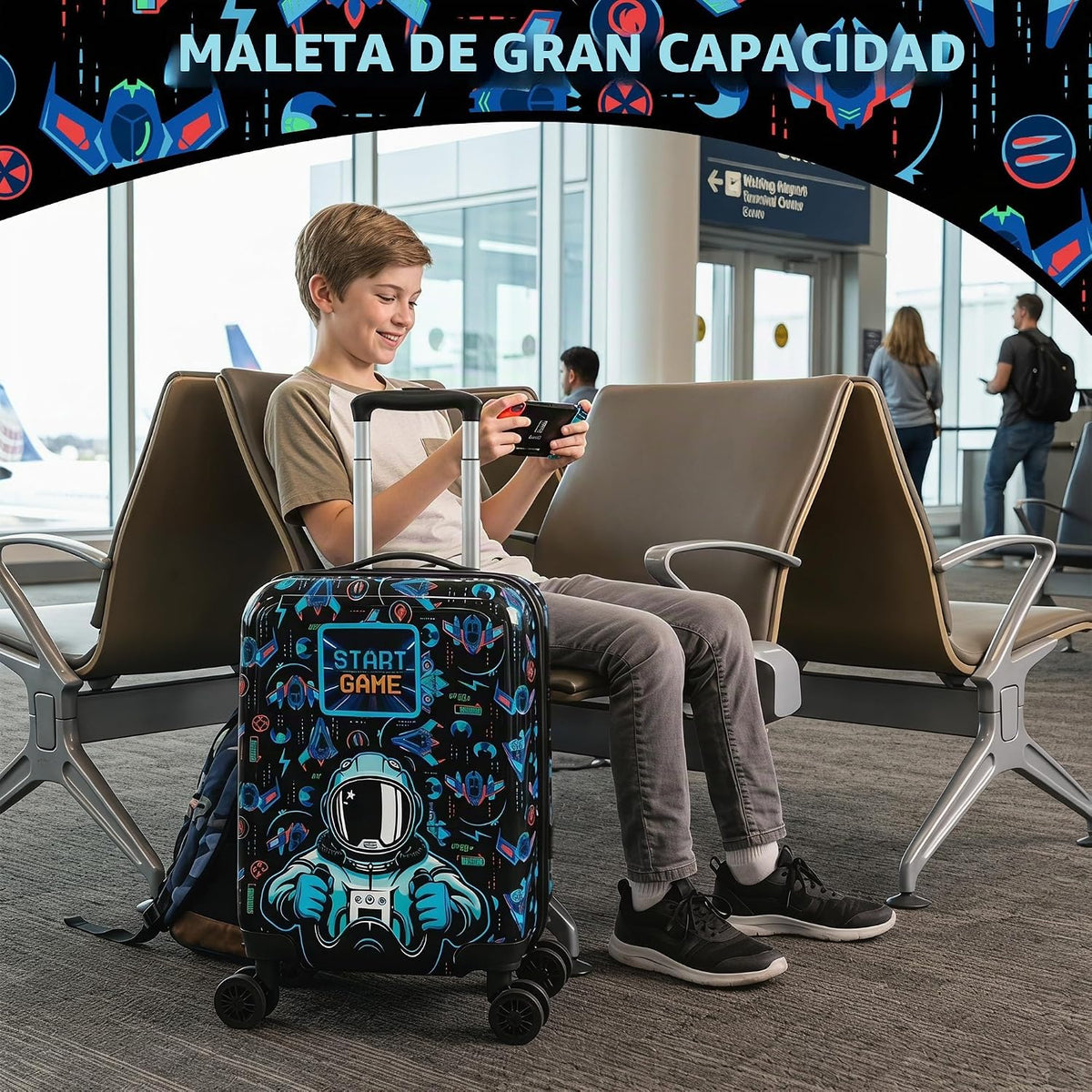 Inprof Juego de maletas para niños, 5 piezas, equipaje rígido de 16...