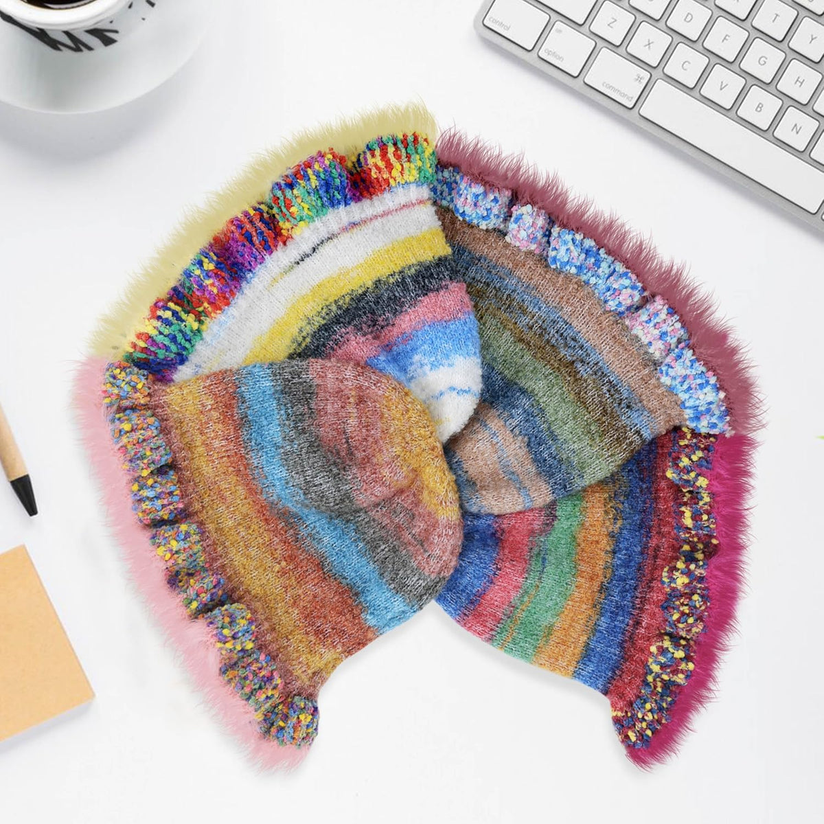 Busnos Gorros de ganchillo para mujer, gorro de moda para mujer, li...
