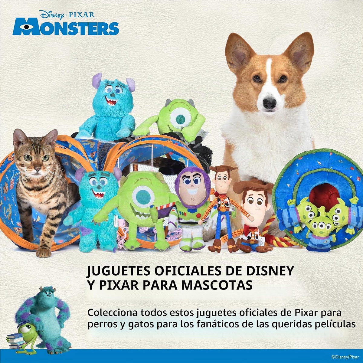 Disney for Pets Pixar's Sulley - Juguete de peluche para perros...