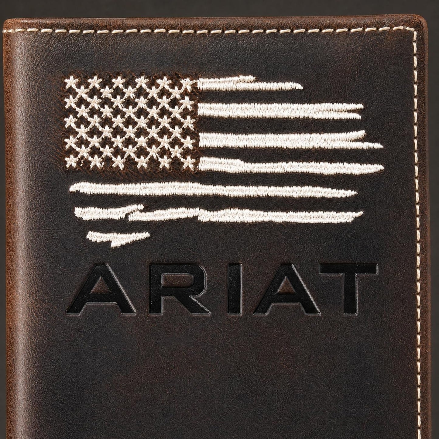 Ariat - Cartera de piel auténtica para hombre, diseño de bandera am...