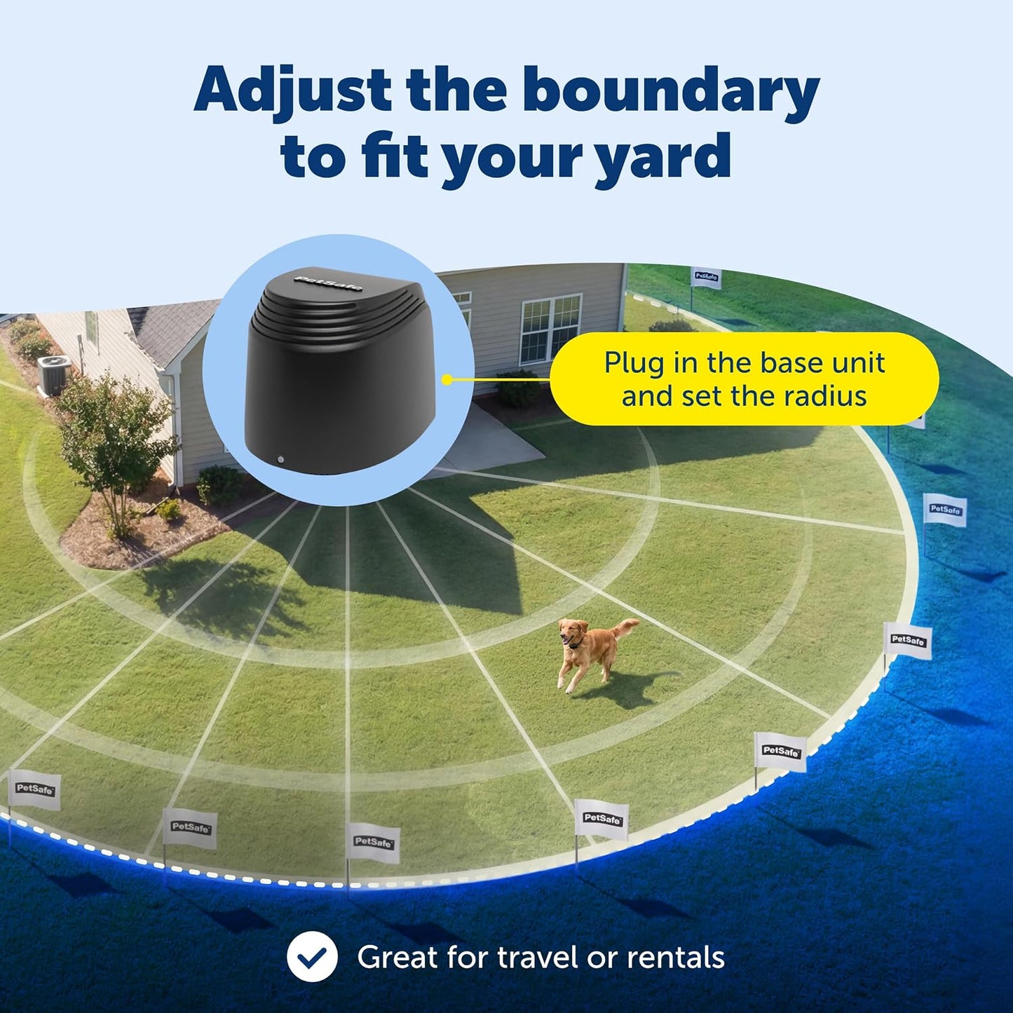PetSafe Stay + Play Valla inalámbrica, cubre hasta 3\/4 de acre, pa...
