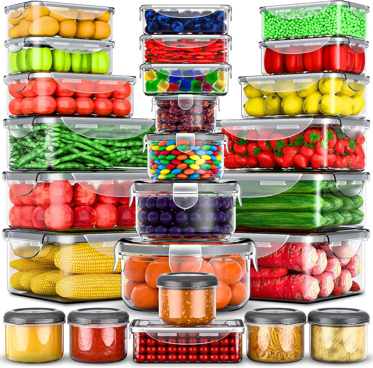 RockBerry 50 Piezas Recipientes Grandes de Almacenamiento de Alimen...