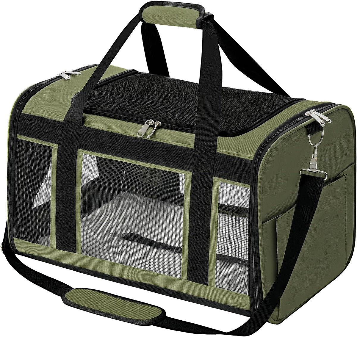 Transportador para gatos extragrande, transportador plegable para m...
