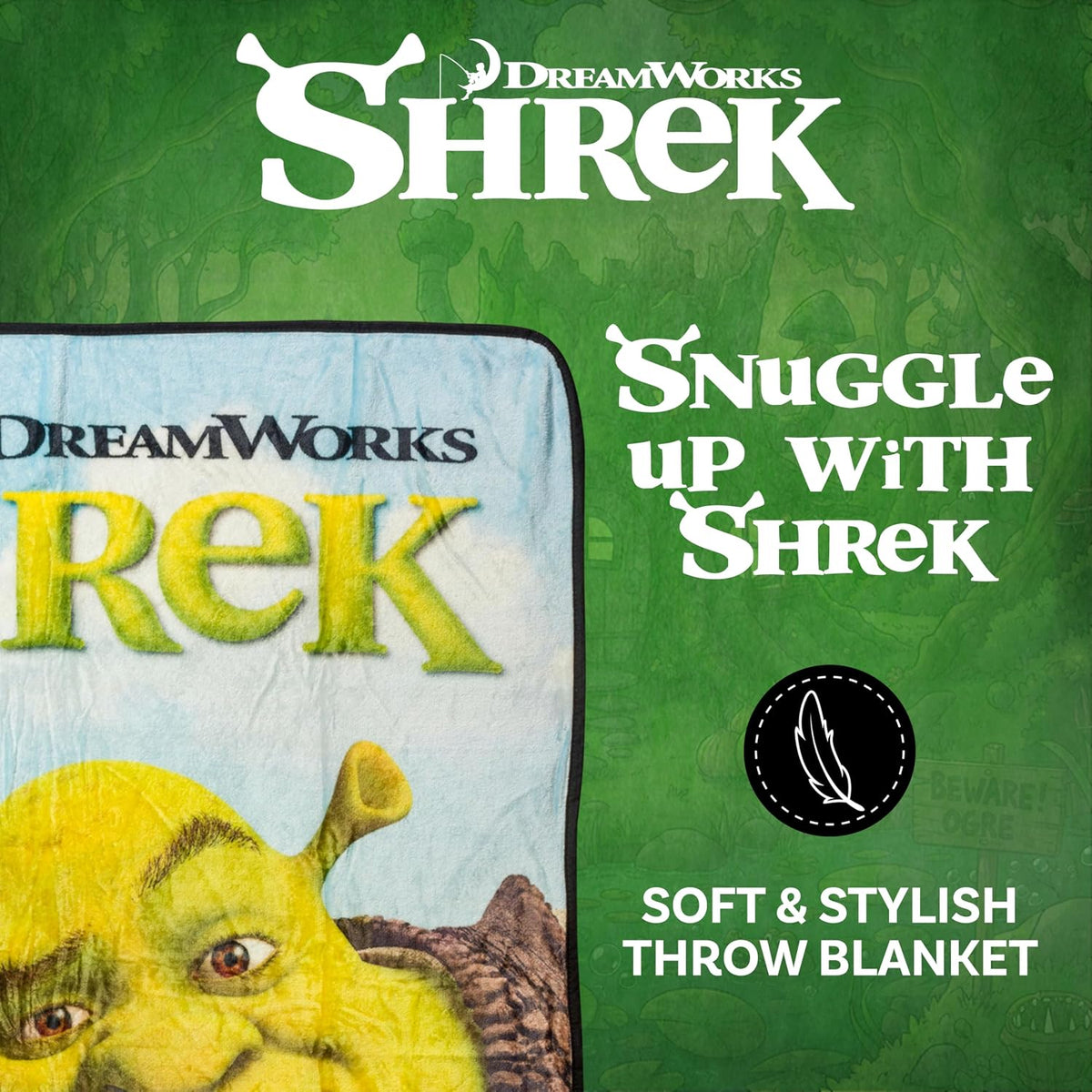 Silver Buffalo Shrek Donkey and Shrek Hugging - Manta de forro pola...