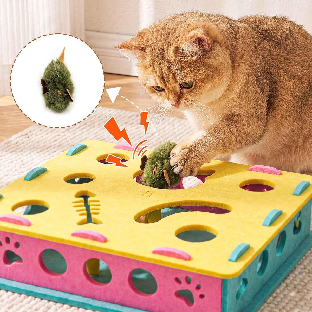 MOYMO 21 juguetes interactivos para gatos de interior, caja de romp...