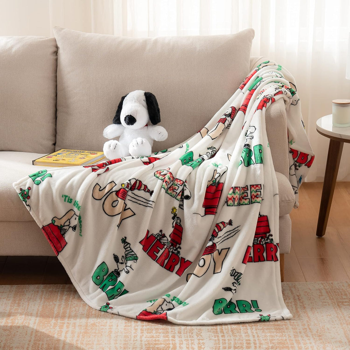 Berkshire Blanket Peanuts VelvetLoft - Manta de felpa de Snoopy con...