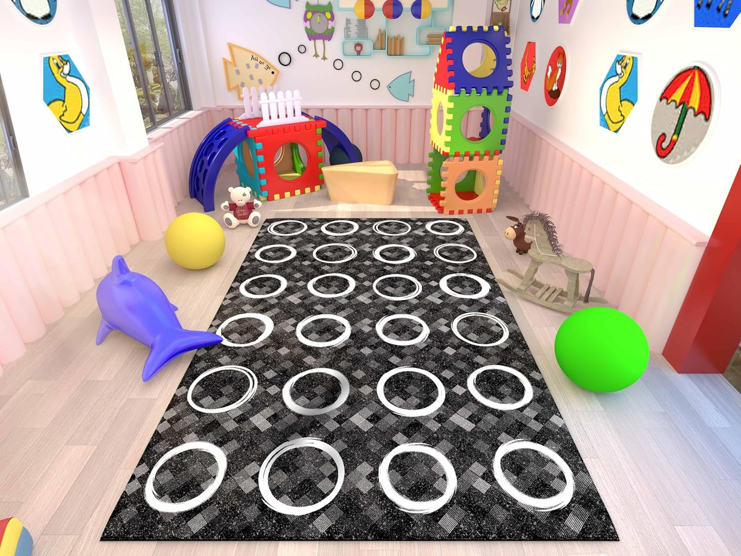 OLEEK Alfombra grande para aula primaria de 8 x 13 pulgadas, (lavab...