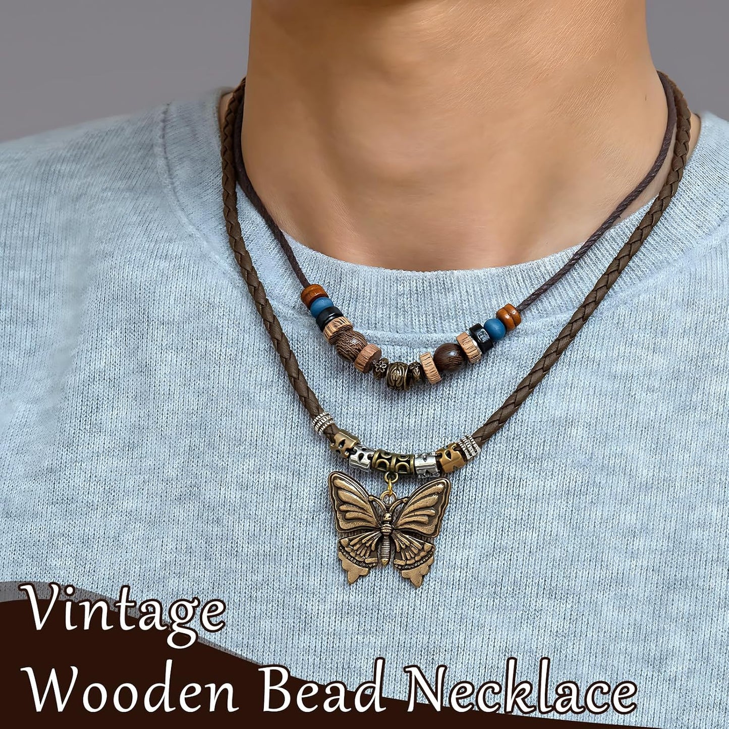 CZMZHFC Collar bohemio para mujer, collares con colgante de maripos...