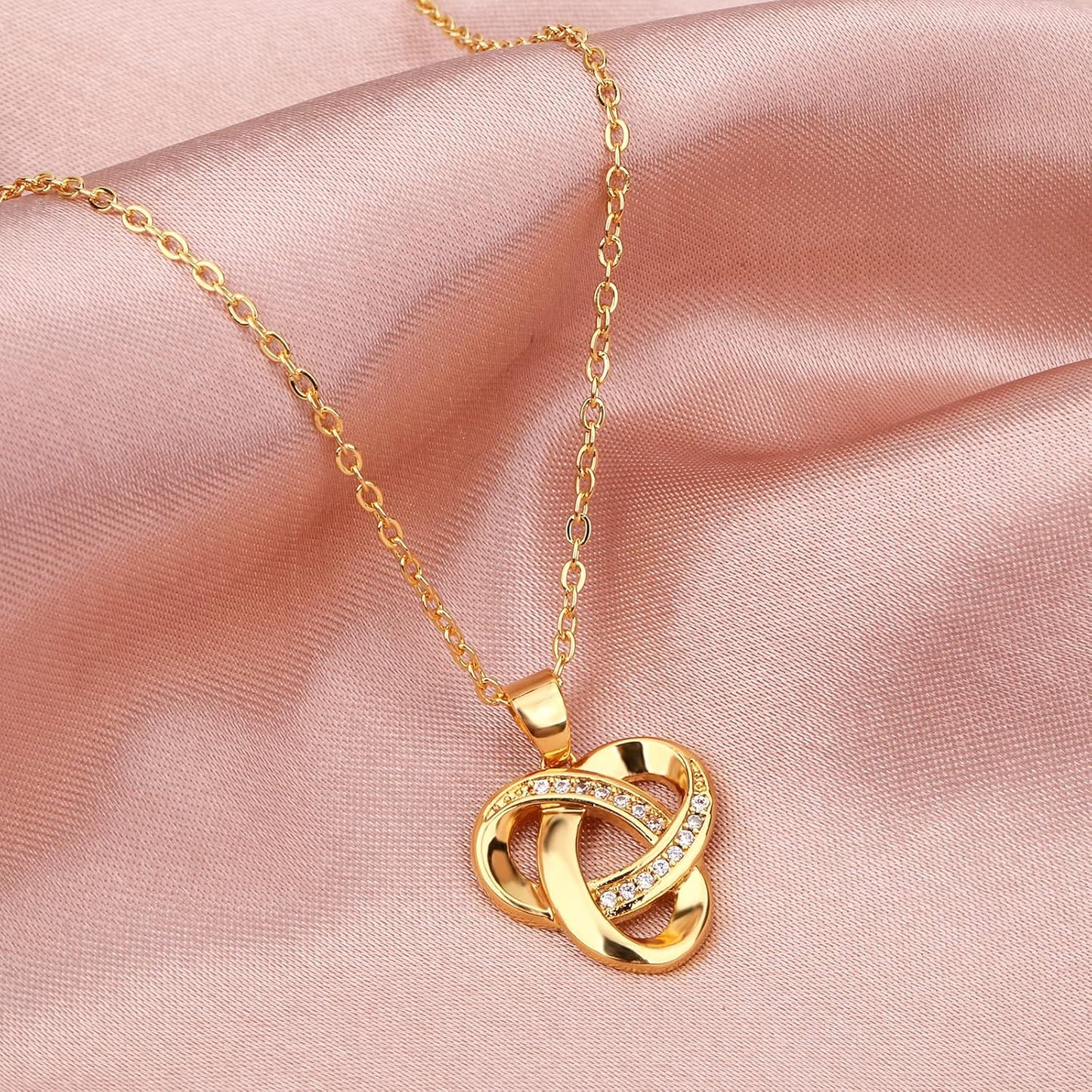 Collar de nudo de amor Alsanix, collar colgante de nudo de amor con...