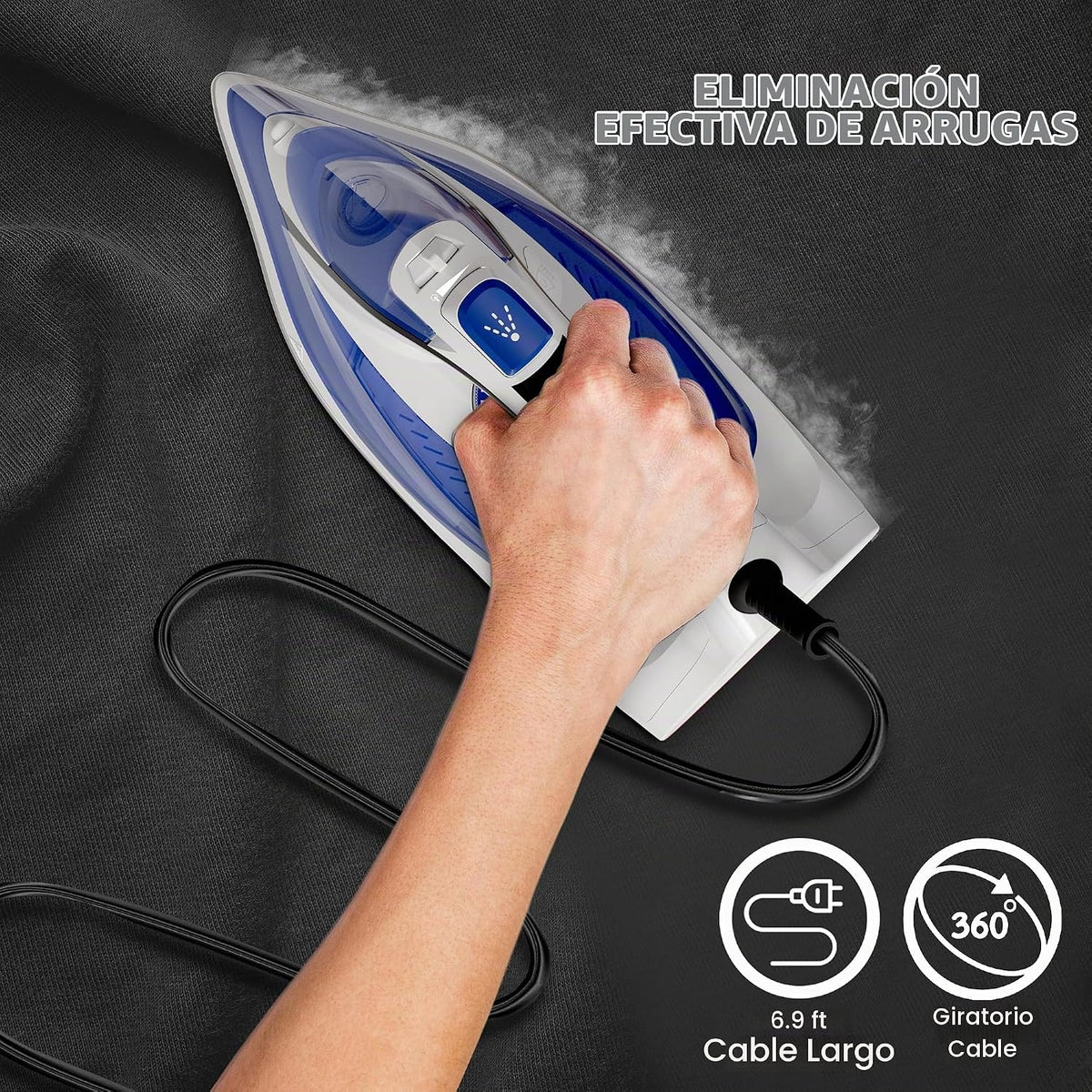 Utopia Home Plancha de vapor para ropa, suela antiadherente, planch...