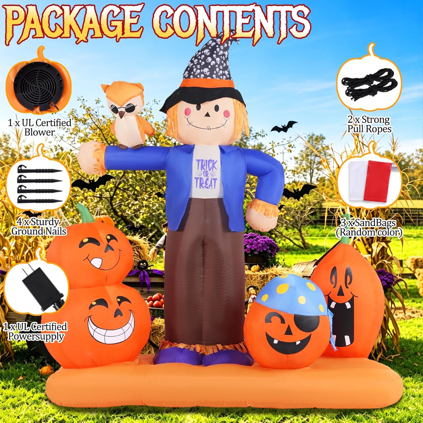GIFTFIND Decoraciones inflables de Halloween de 7.22 pies para exte...