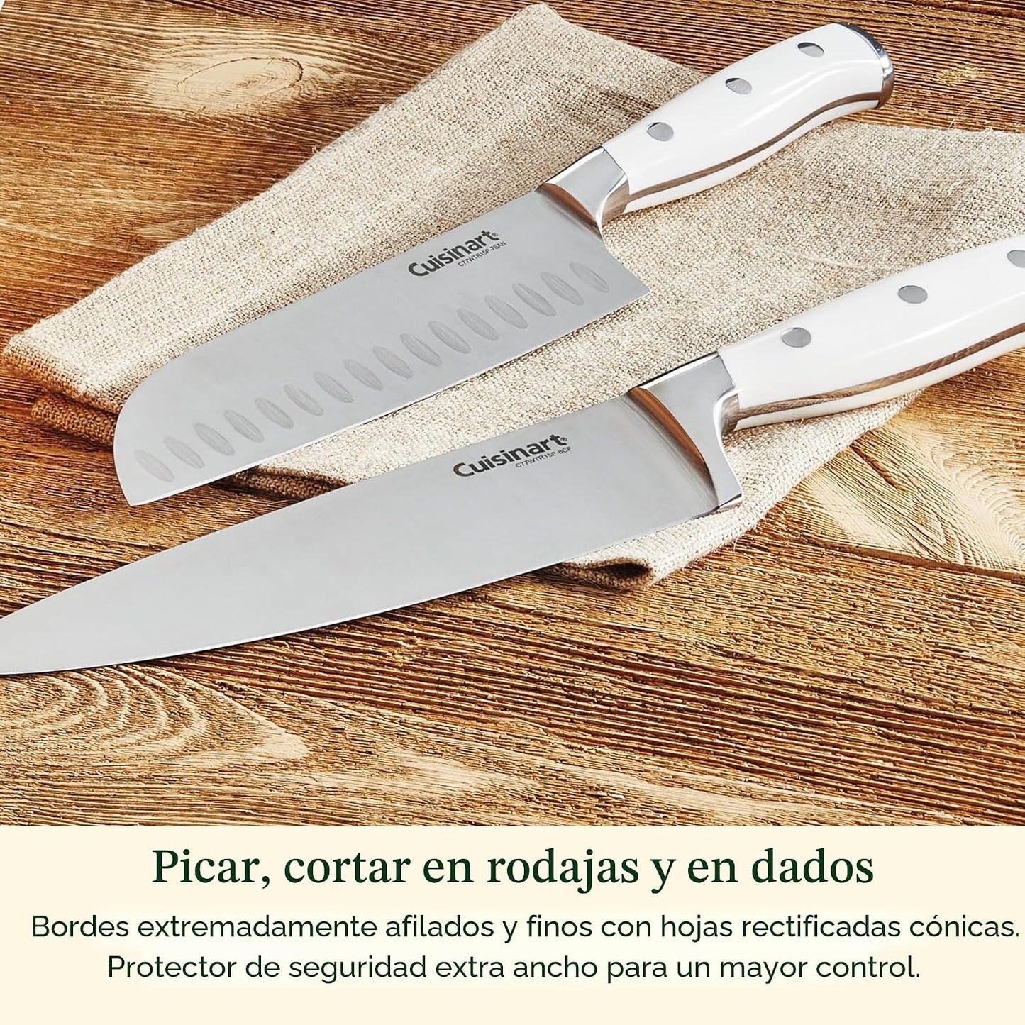 Cuisinart Juego de 15 cuchillos con bloque, acero inoxidable de alt...