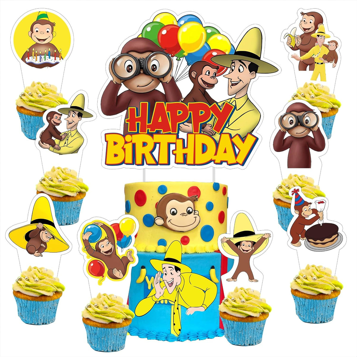 25 decoraciones de cumpleaños de George of Curious de dibujos anima...