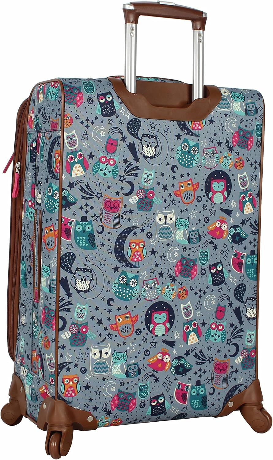 Lily Bloom Maleta de equipaje con diseño estampado de 24 pulgadas,...