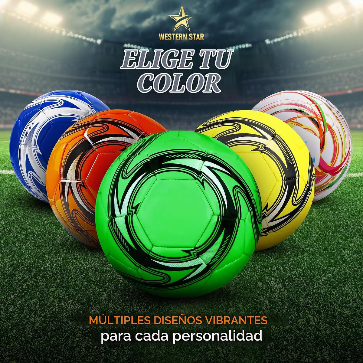 Western Star Balón de fútbol Helix- Tamaño 3 4 5 \u2013 Pelotas de...