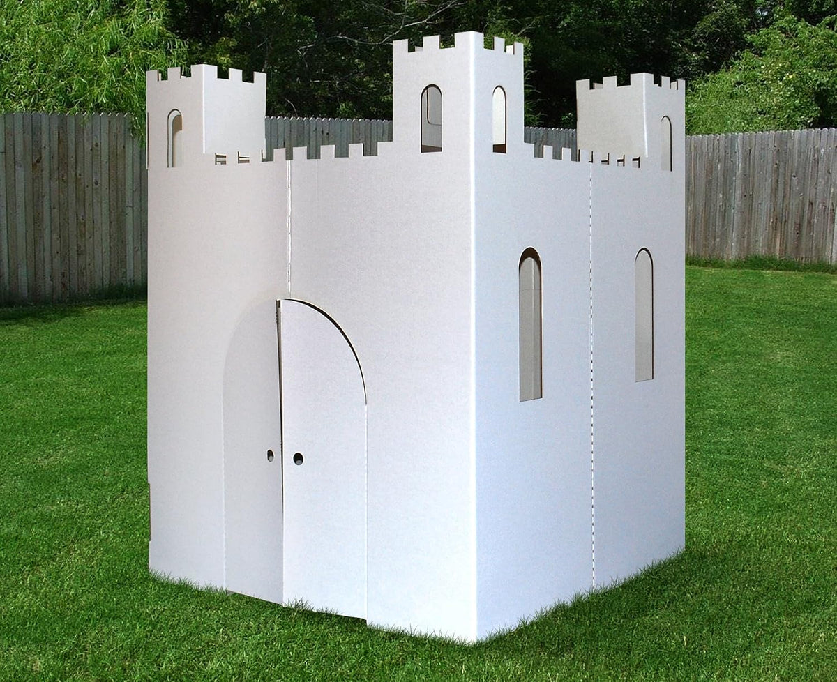Easy Playhouse Castillo en blanco de cartón - Fuerte para niños par...