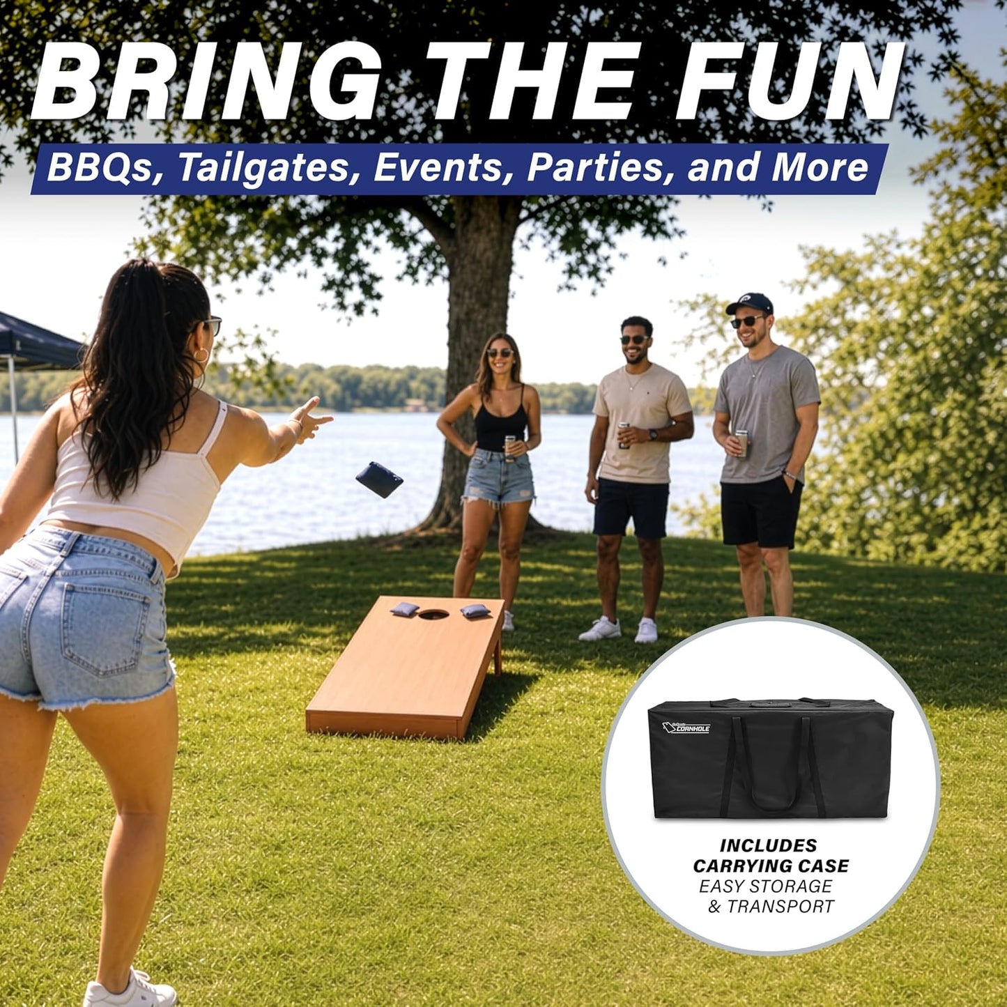 GoSports Juego de tablas de cornhole de madera de tamaño reglamenta...