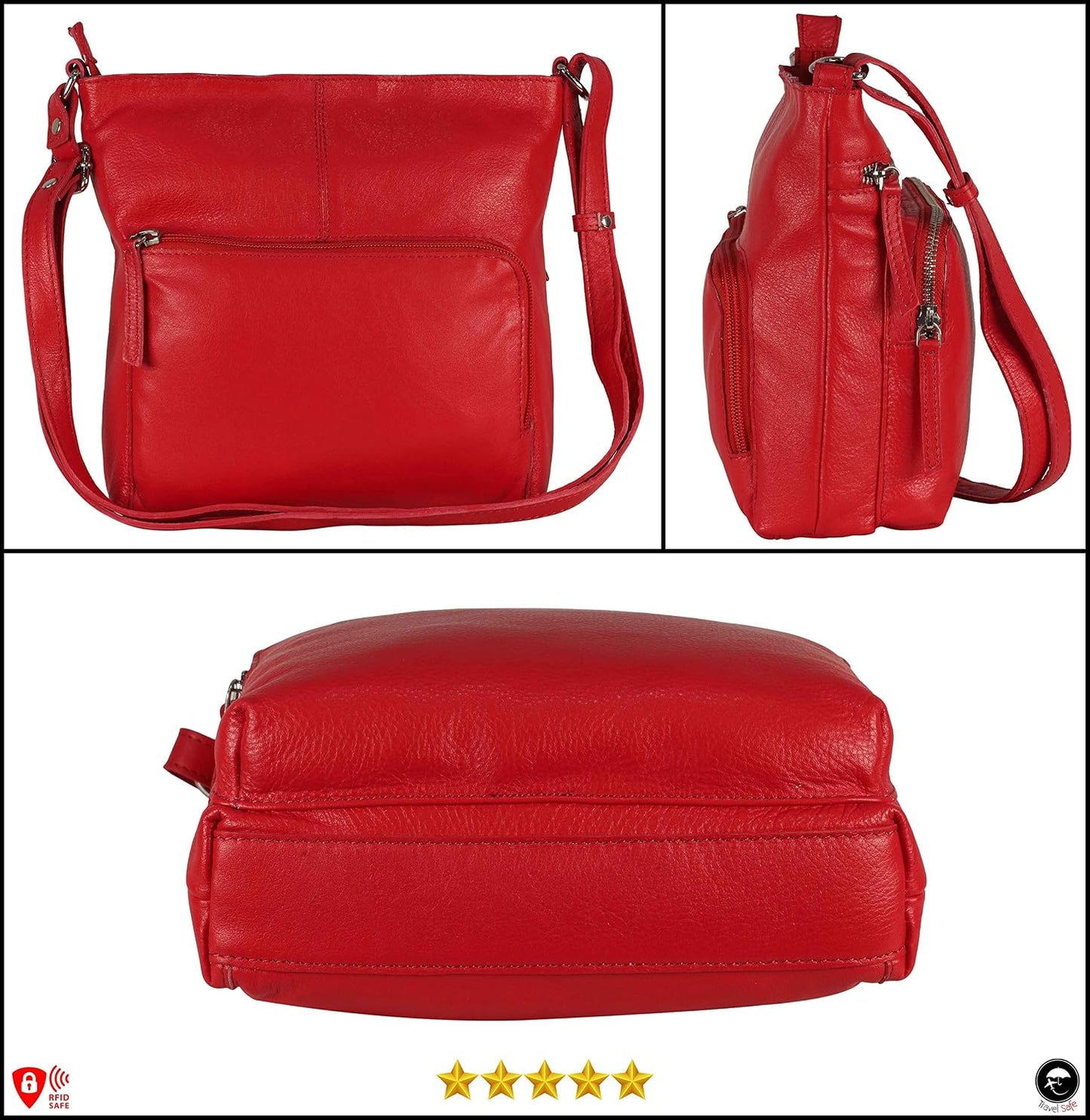 Mou Meraki Bolso cruzado de cuero genuino y bolsos - Bolso cruzado...