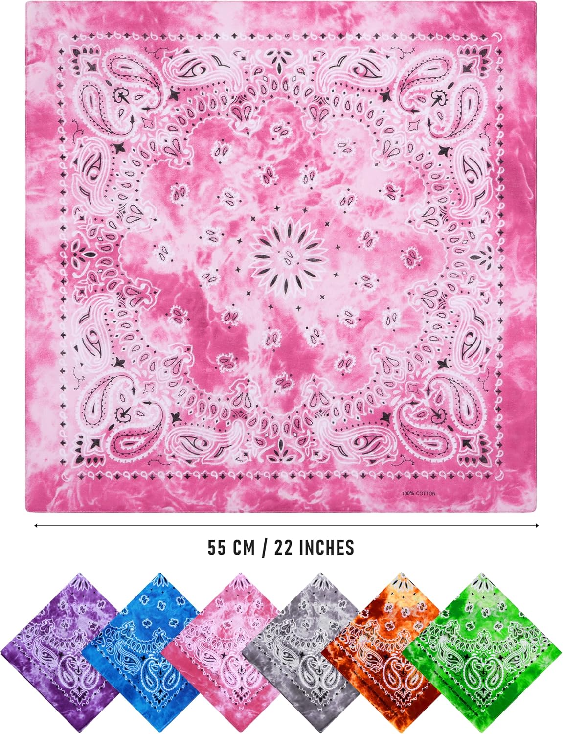 URATOT Paquete de 6 bandanas de algodón con estampado de cachemira...