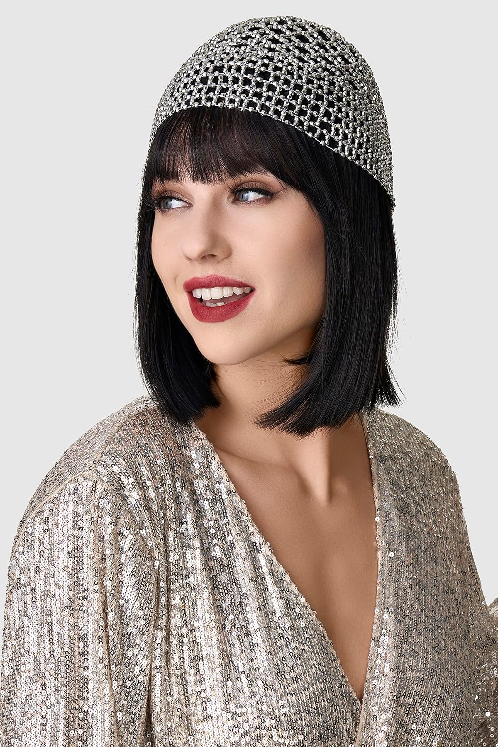 BABEYOND Gorra con cuentas de los años 20, para danza del vientre,...