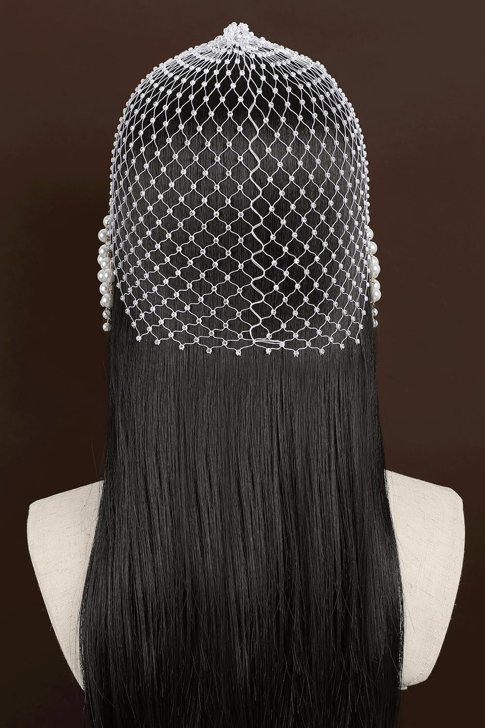 Coucoland Cubierta de pelo con cuentas de diamantes de imitación, e...