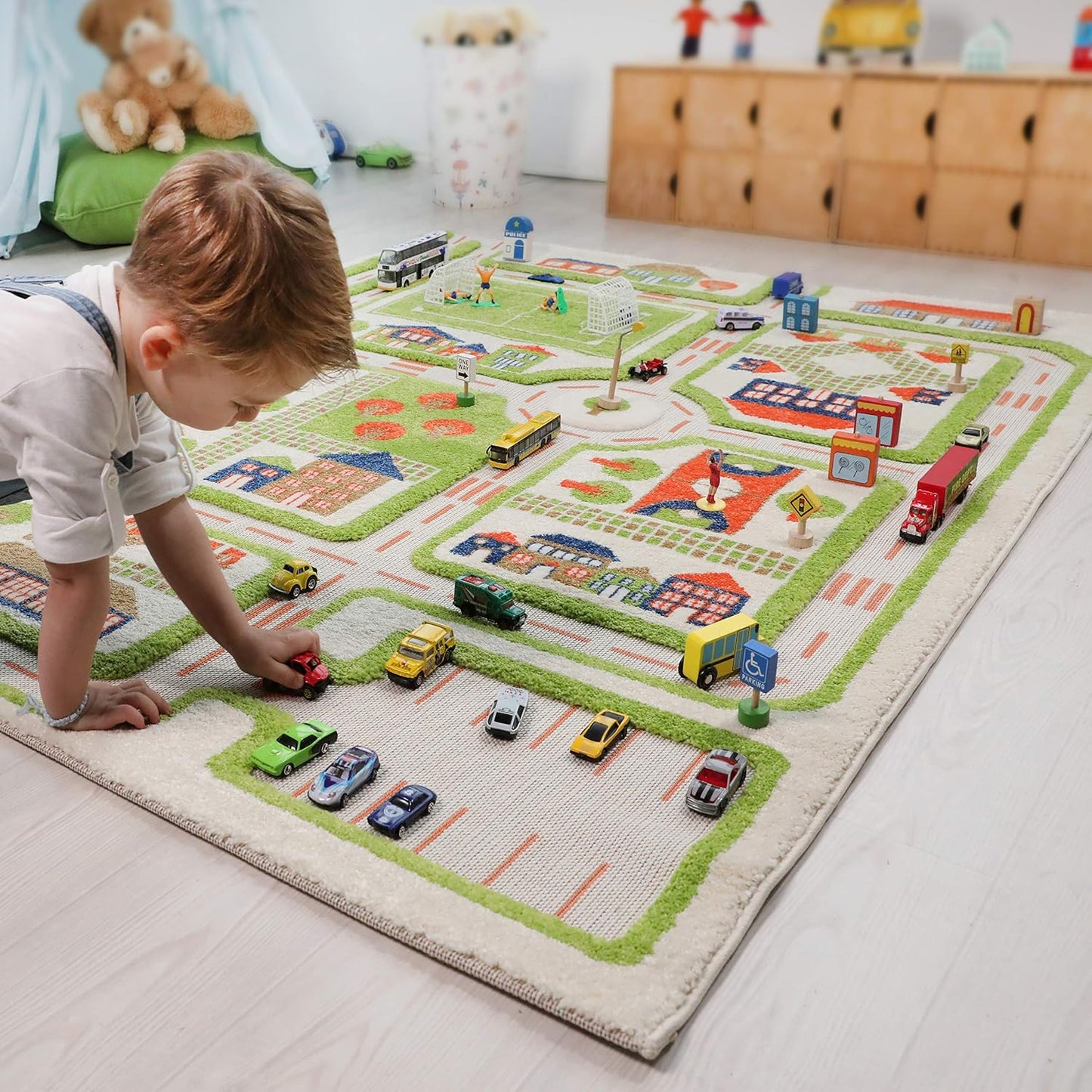 IVI Alfombra de juego 3D de 71 x 52.5 pulgadas, educativa, color ve...